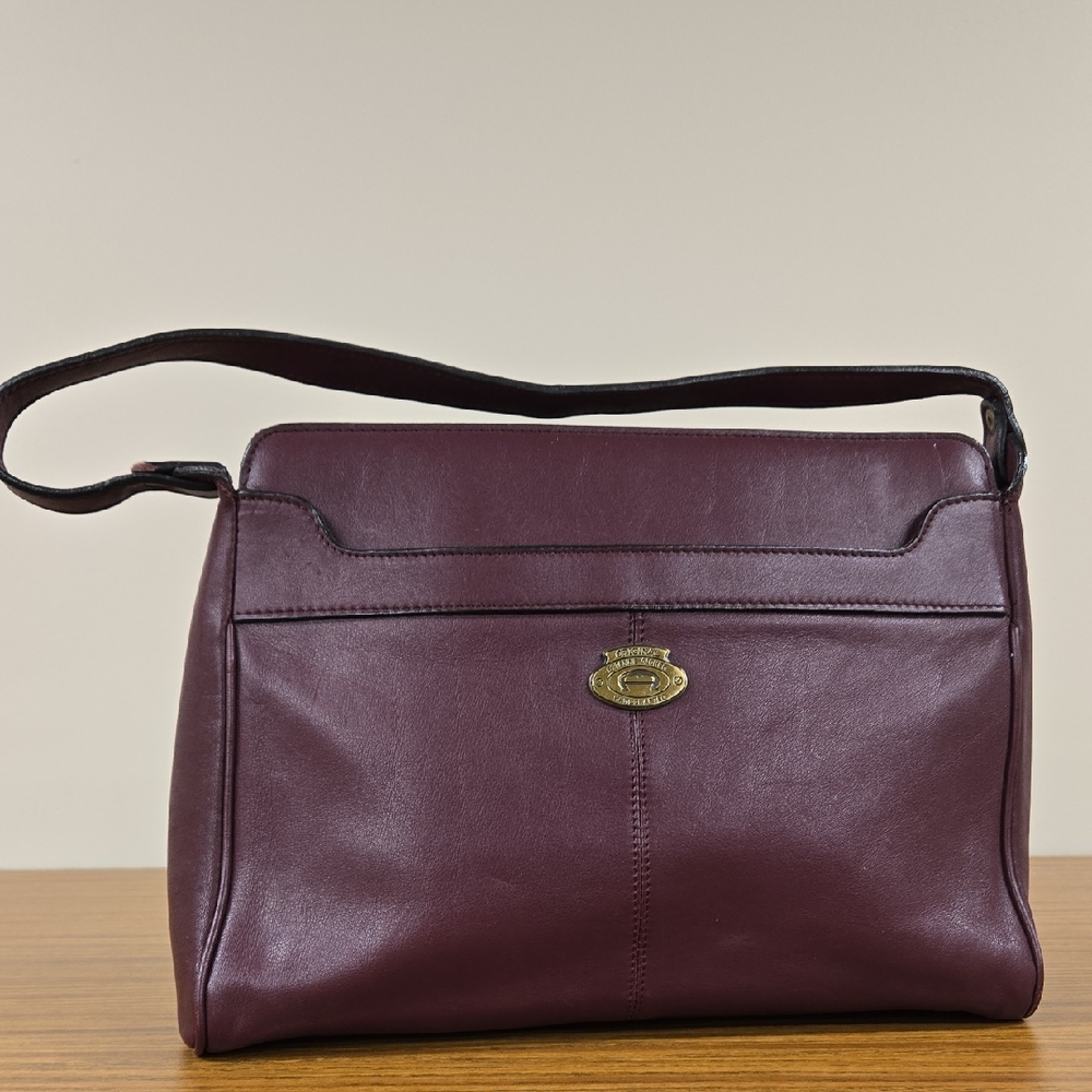 Etienne Aigner Vintage Leather Handbag with Gold Accent Logo